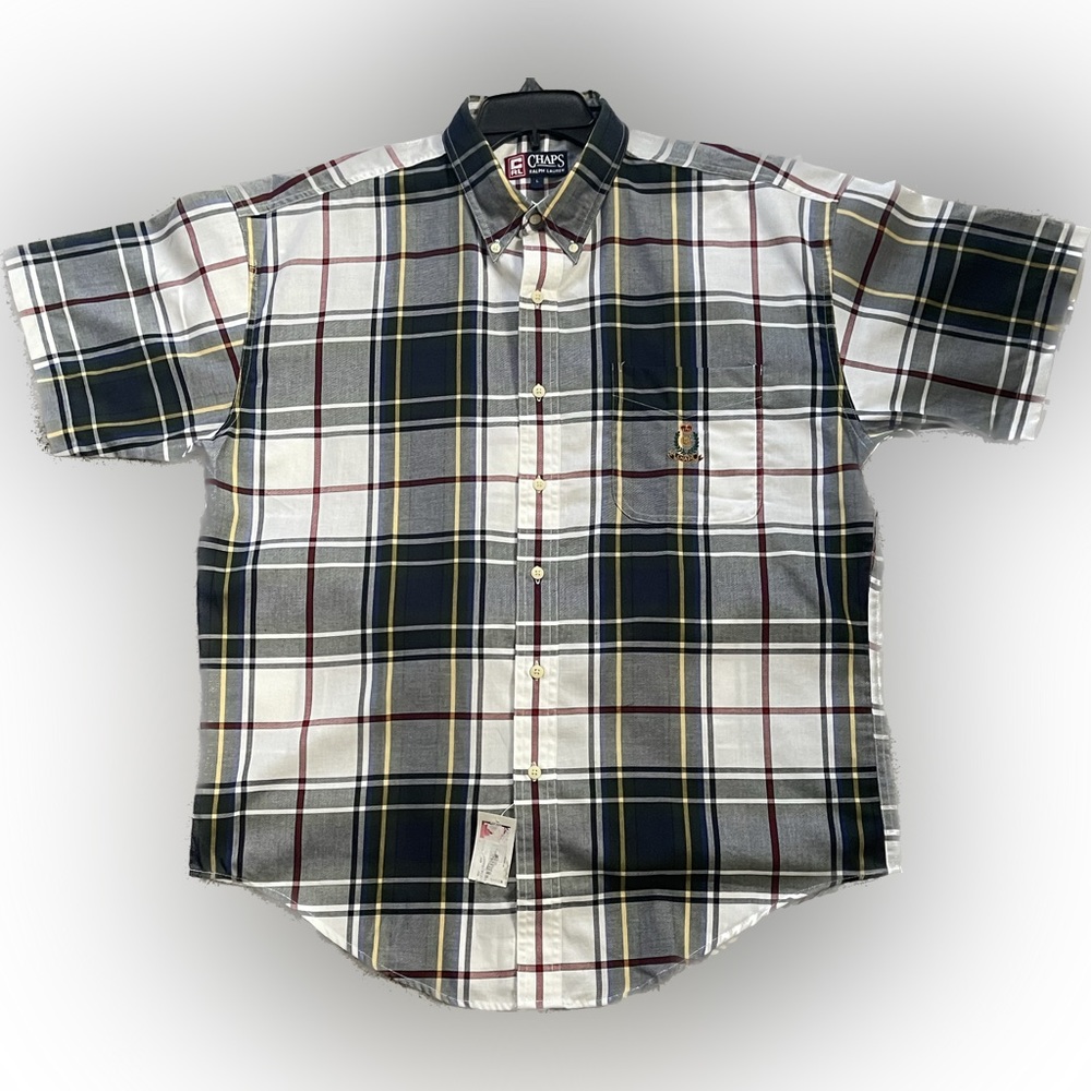 New Chaps Ralph Lauren men’s short sleeve button up shirt size L